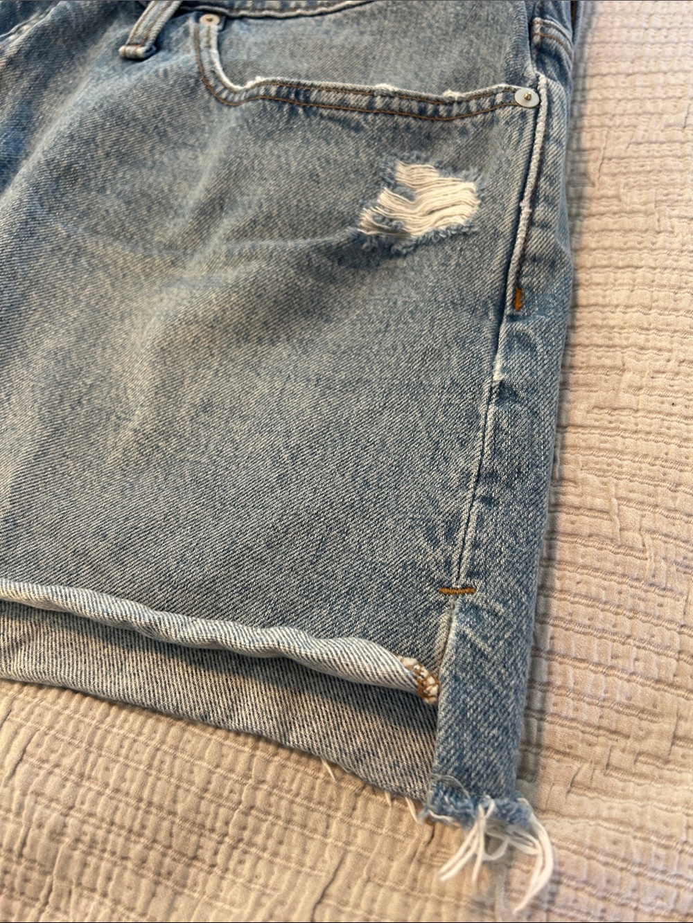 Madewell Light Blue High-Rise Cutoff Denim Shorts - Picture 6 of 6